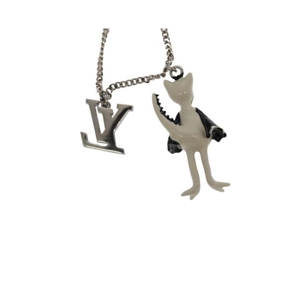 Pre Loved LOUIS VUITTON LV Friends Dragon Necklace metal White Silver MP2927 - Picture 2 of 8